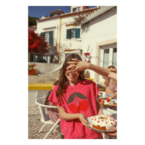 Piupiuchick - Kiraz Bio-Baumwolle Frottee ärmelloses Sweatshirt | Fuchsia
