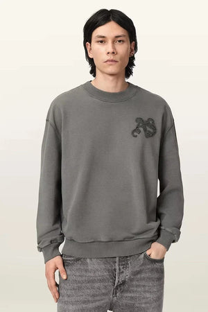 AllSaints erkek pamuklu oversize sweatshirt INSIGNIA