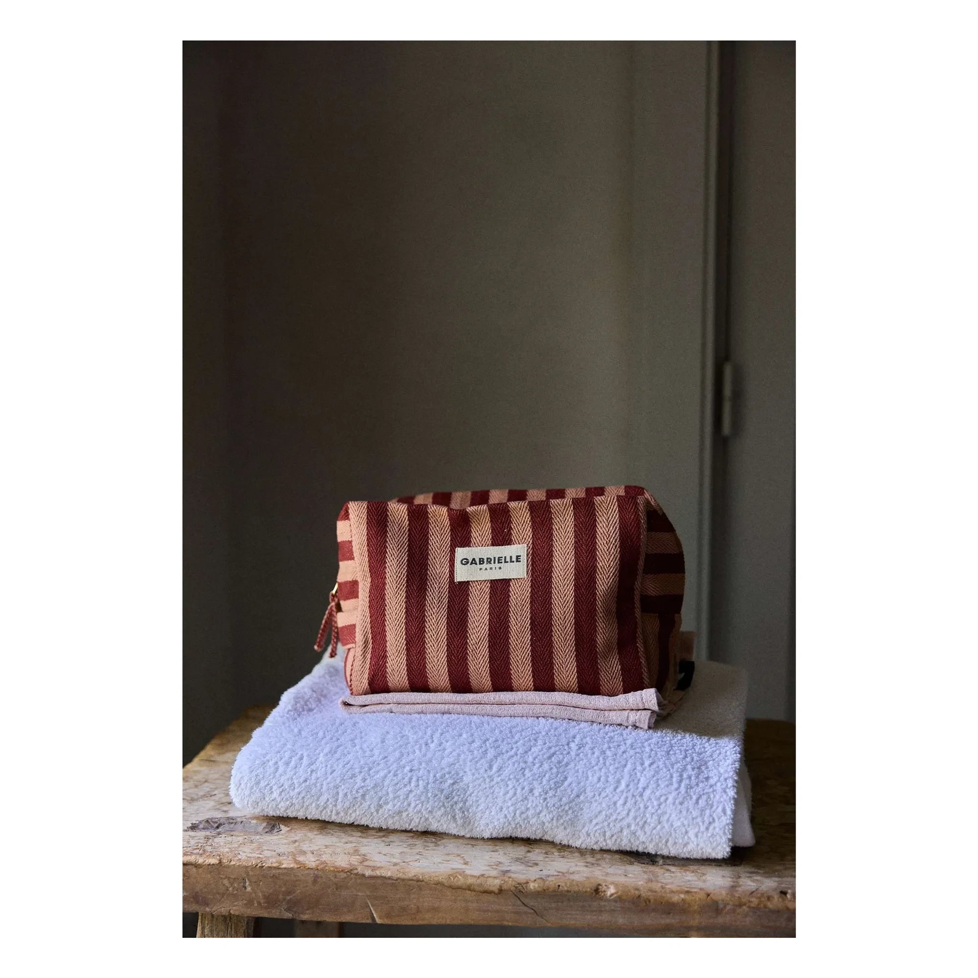 Gabrielle Paris - Garance Gestreifte Kosmetiktasche | Rot