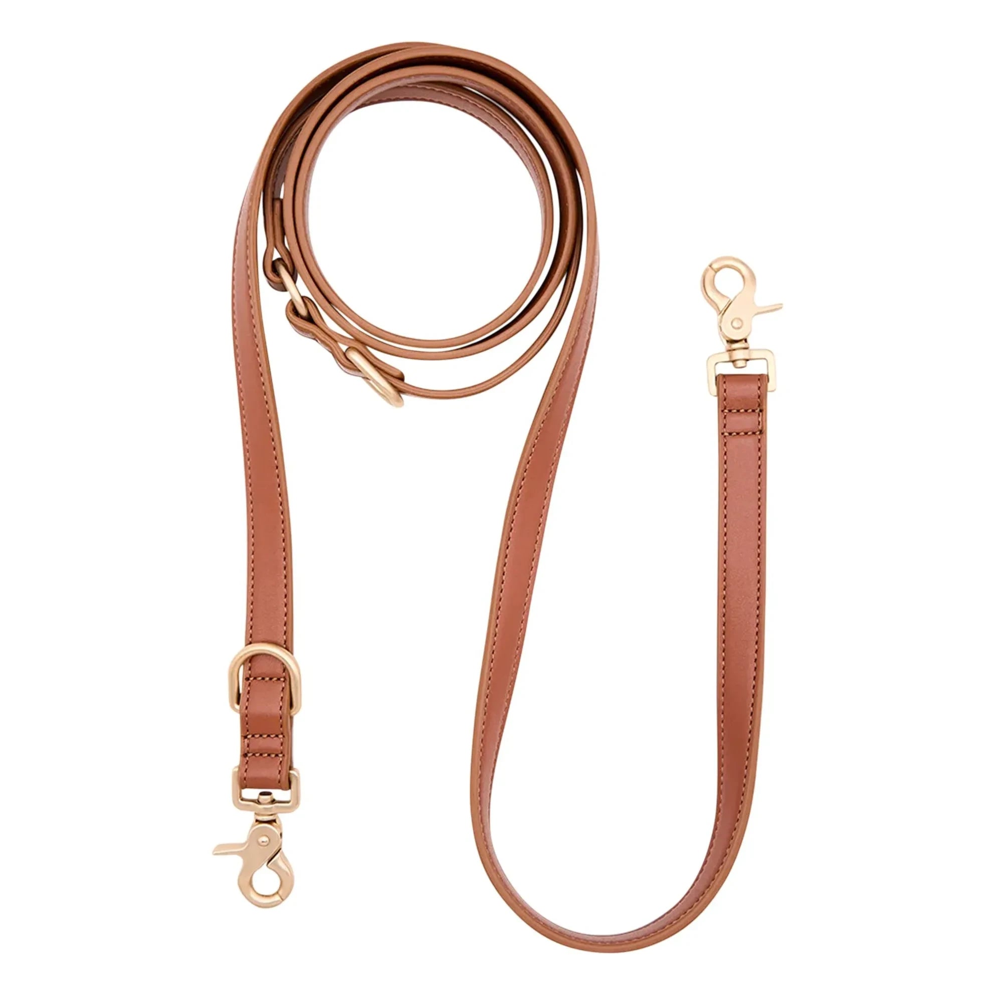 Cafide - 3-fach verstellbares Hundehalsband, veganes Leder | Braun