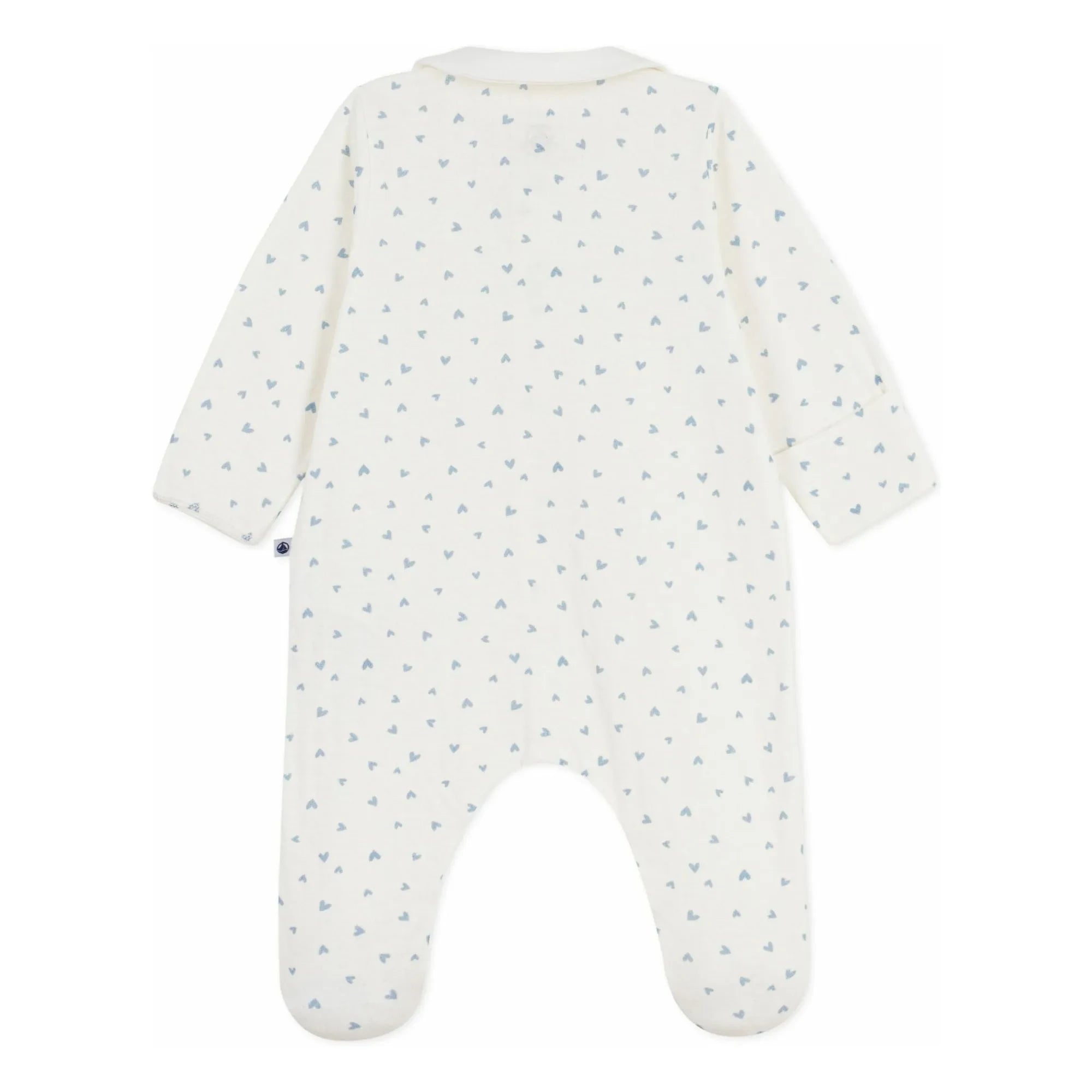 Petit Bateau - Strampler Herzen aus Bio-Velours | Weiß