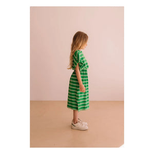 We Are Kids – Grün gestreiftes Bio-Baumwoll-Handtuchkleid