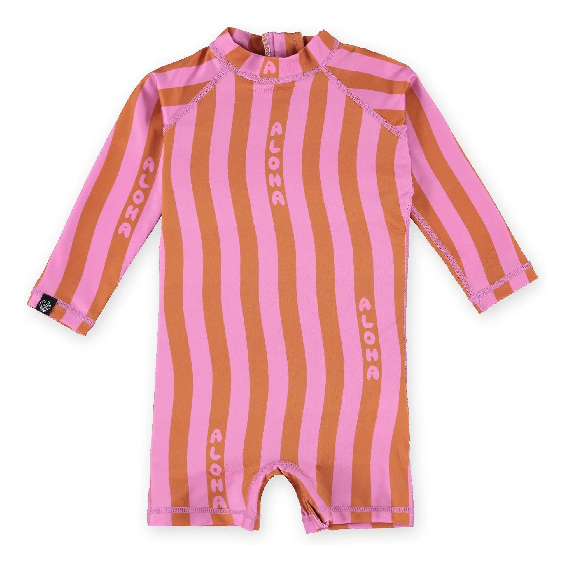 Beach & Bandits - Aloha gestreifter UV-Schutz-Overall aus recycelten Fasern | Rosa