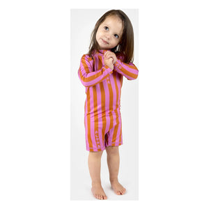 Beach & Bandits - Aloha gestreifter UV-Schutz-Overall aus recycelten Fasern | Rosa