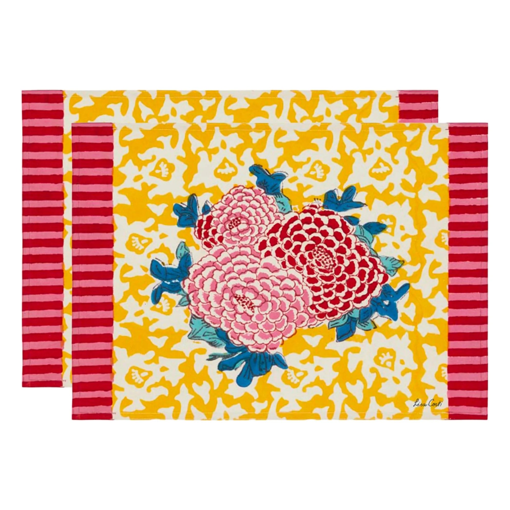 Lisa Corti - Arabesque Corolla Tischset - 2er-Set | Gelb