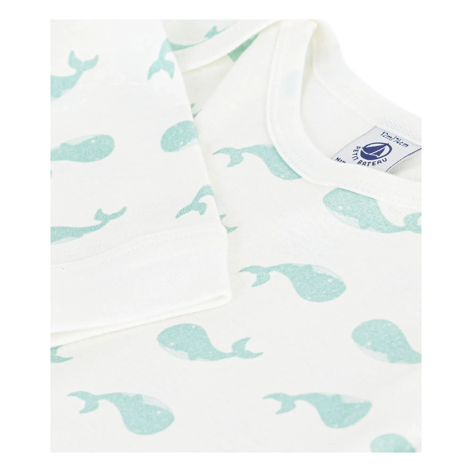 Petit Bateau - Whale Sleep Well Schlafanzug | Ecru