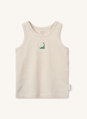 Liewood - 2er-Pack Faris Dinosaurier Organische Baumwolle Tanktop | Sand