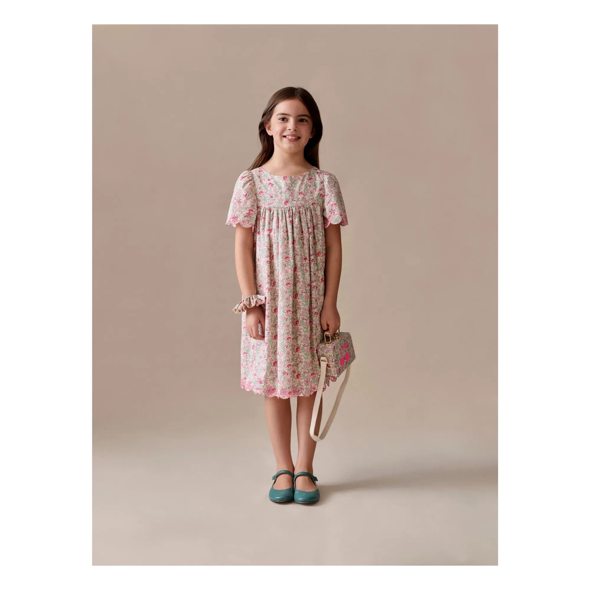 Bonpoint – Lysiane Fleurie Rüschenkleid aus Bio-Baumwolle | Rosa