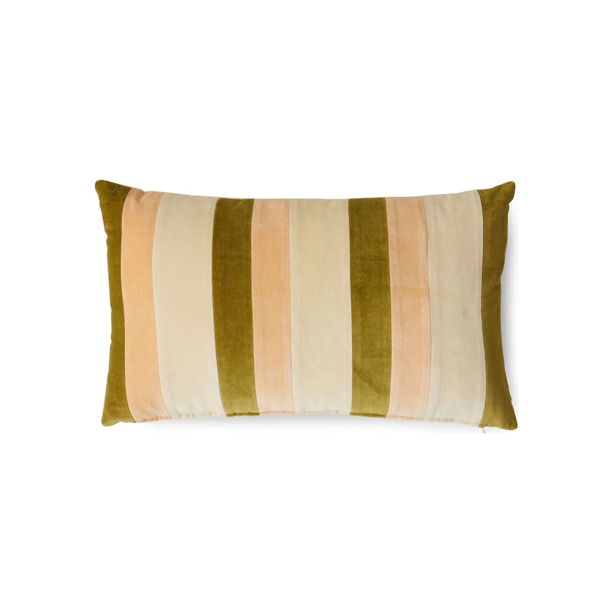 HKliving - Gestreiftes Samtkissen | Creme