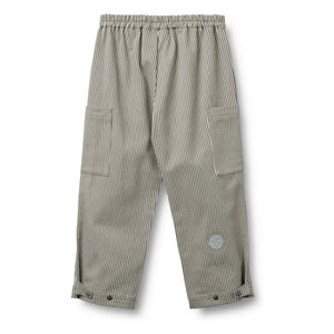 Wheat - Gestreifte Bio-Baumwollhose Kalloa | Grau