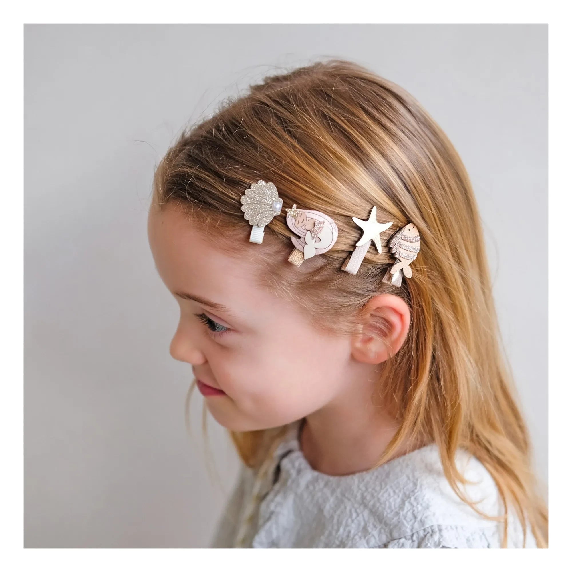 Mimi & Lula - 8-teiliges Mini-Meerjungfrau Haarspangen Set | Gold