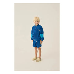 The Campamento - Sweatshirt mit Reißverschluss aus Frottee mit Farbblöcken | Marineblau