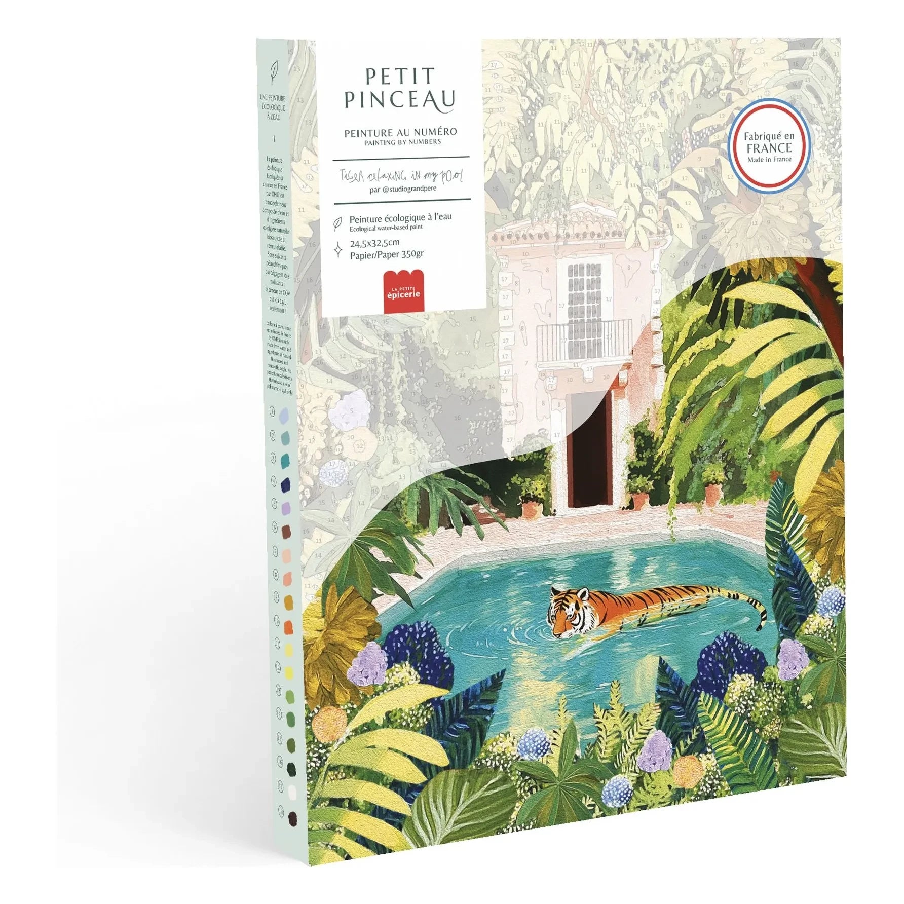 La Petite Épicerie - Tiger ruht in meinem Pool - Malen-nach-Zahlen-Set