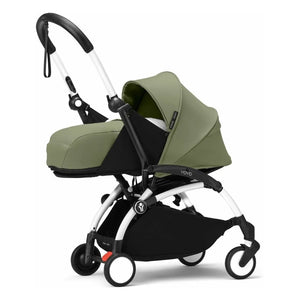 Stokke® - YOYO³ 0+ Neugeborenen-Kinderwagen Weißes Gestell | Olive