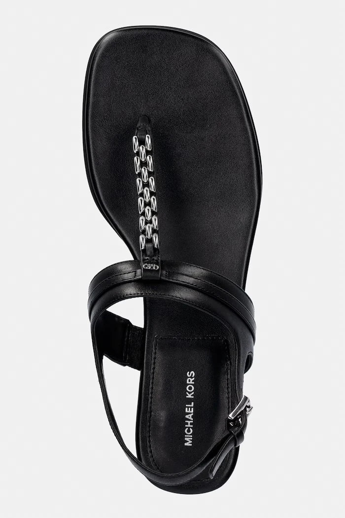 MICHAEL Michael Kors kadın düz tabanlı deri Marcia Thong Sandal