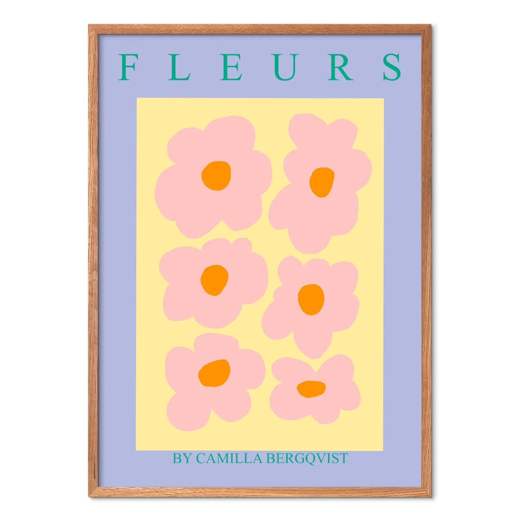 Poster and Frame - Ungerahmtes Fleurs Gul Poster