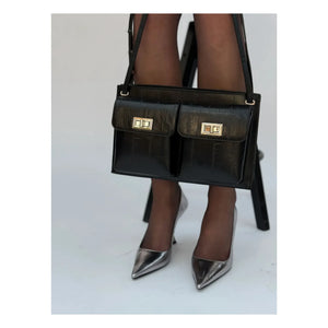 BY FAR – Billy Strukturiert Ledertasche | Schwarz