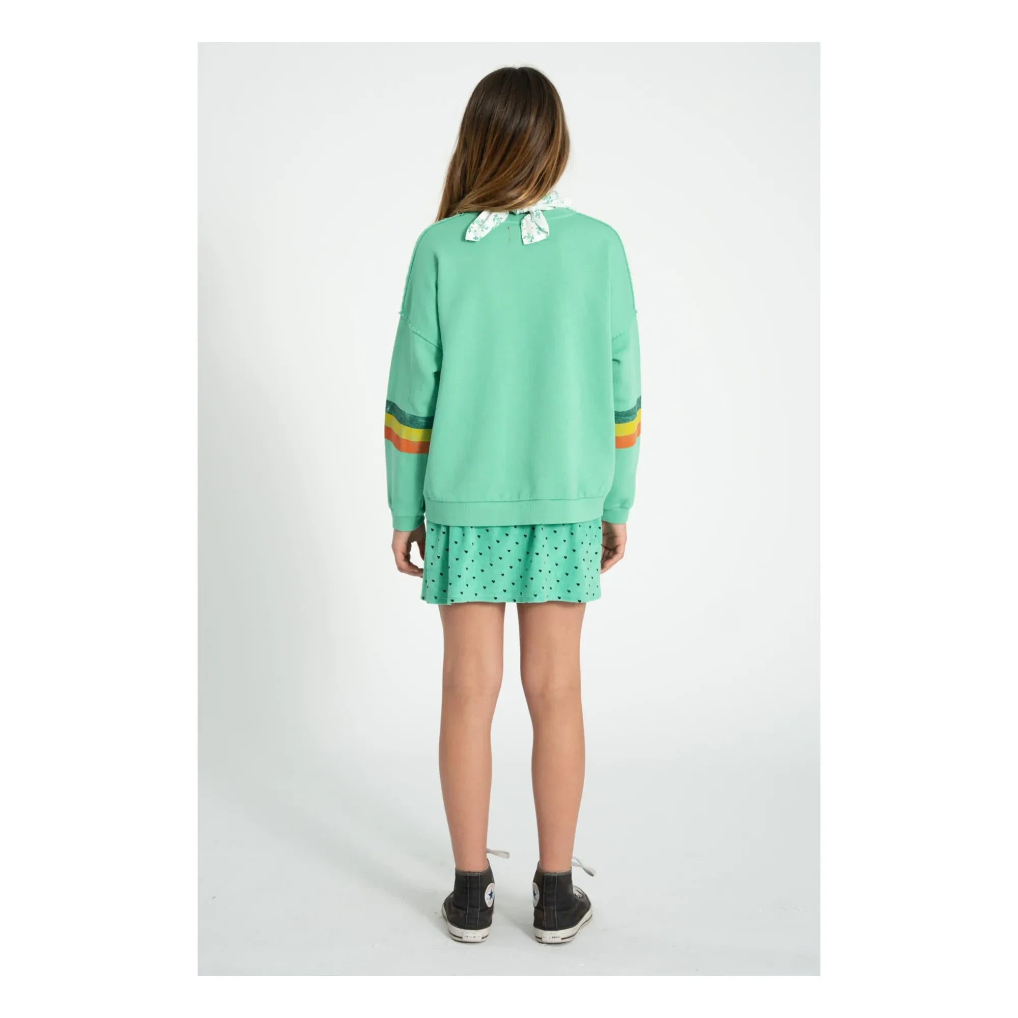 Piupiuchick - Gestreiftes Sweatshirt Bio-Baumwolle | Grün