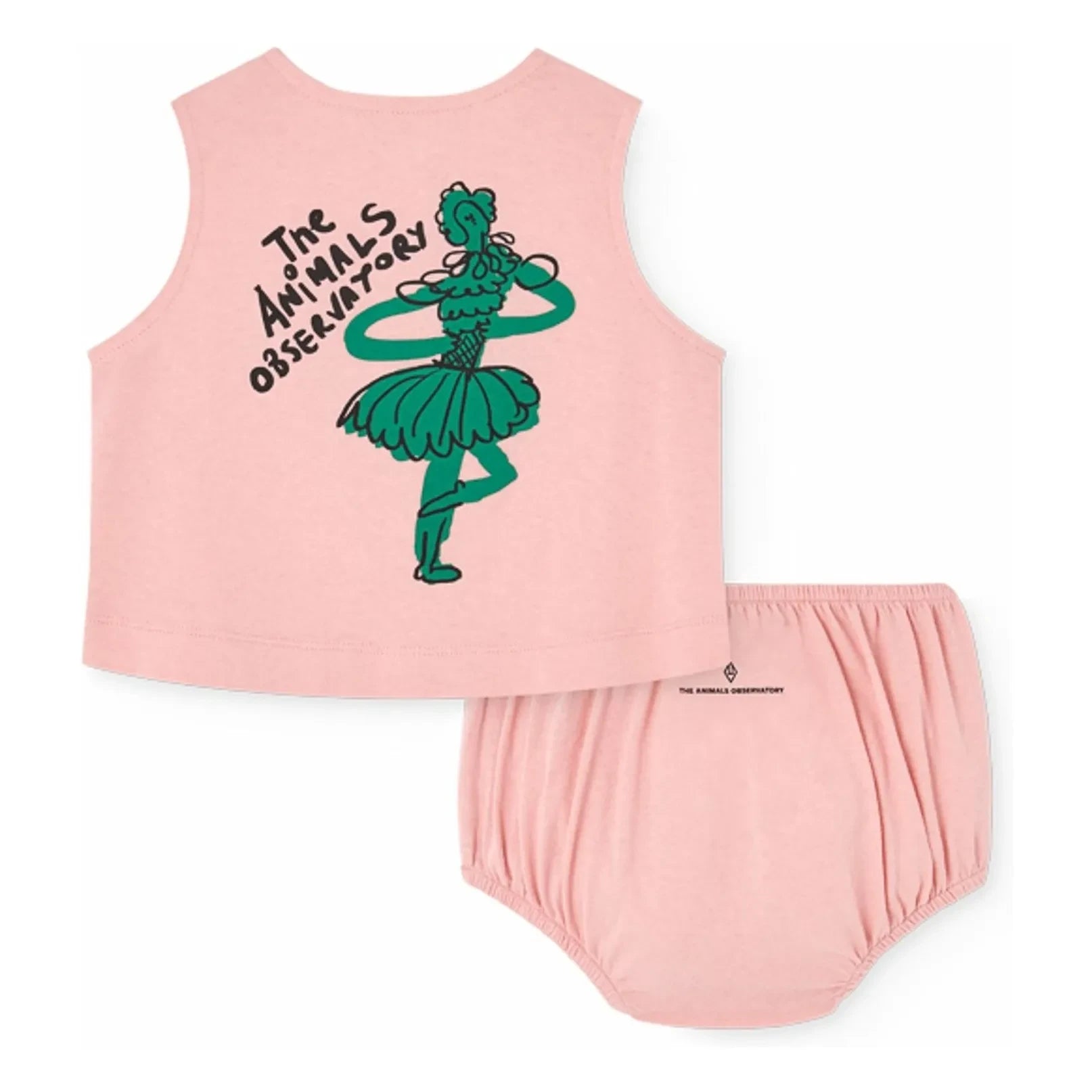 The Animals Observatory - Newt Danseuse Set aus Bio-Baumwolle Oberteil und Hose | Rosa