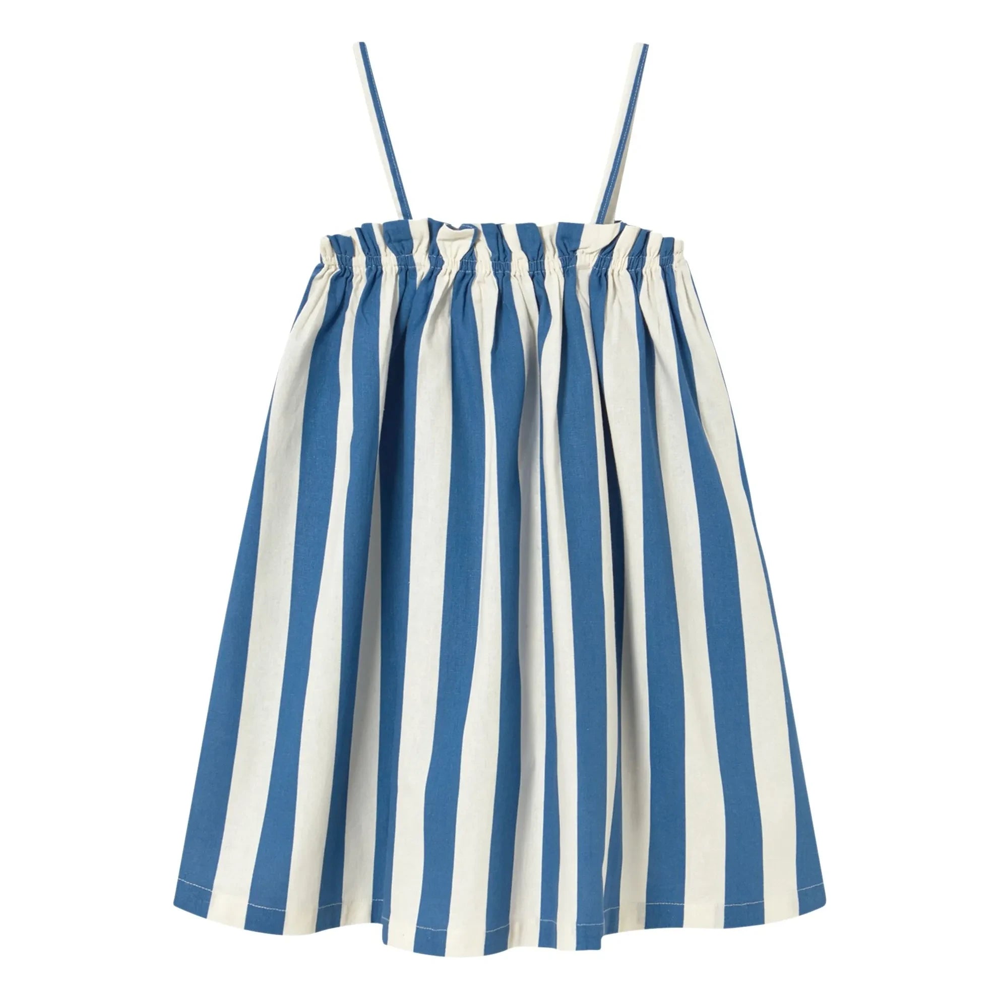 Tinycottons - Leinen gestreiftes trägerloses Kleid | Blau