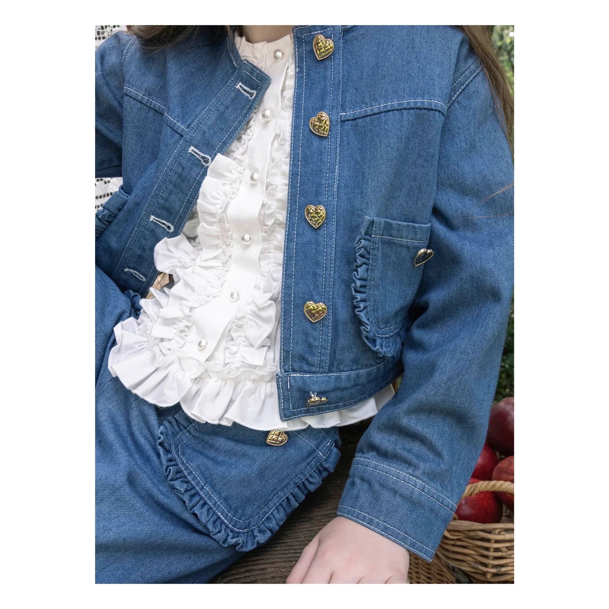 Tutu du Monde - Heartstring Denim Ceket | Mavi