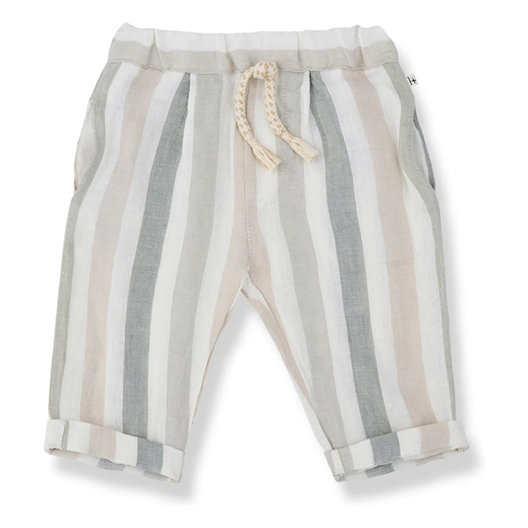 1+ in the family - Regencos Gestreifte Leinenhose | Ecru
