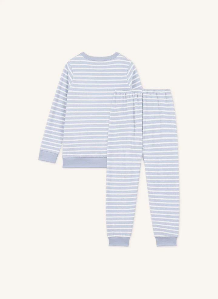 Petit Bateau - Çizgili Modal Pijama | Mavi