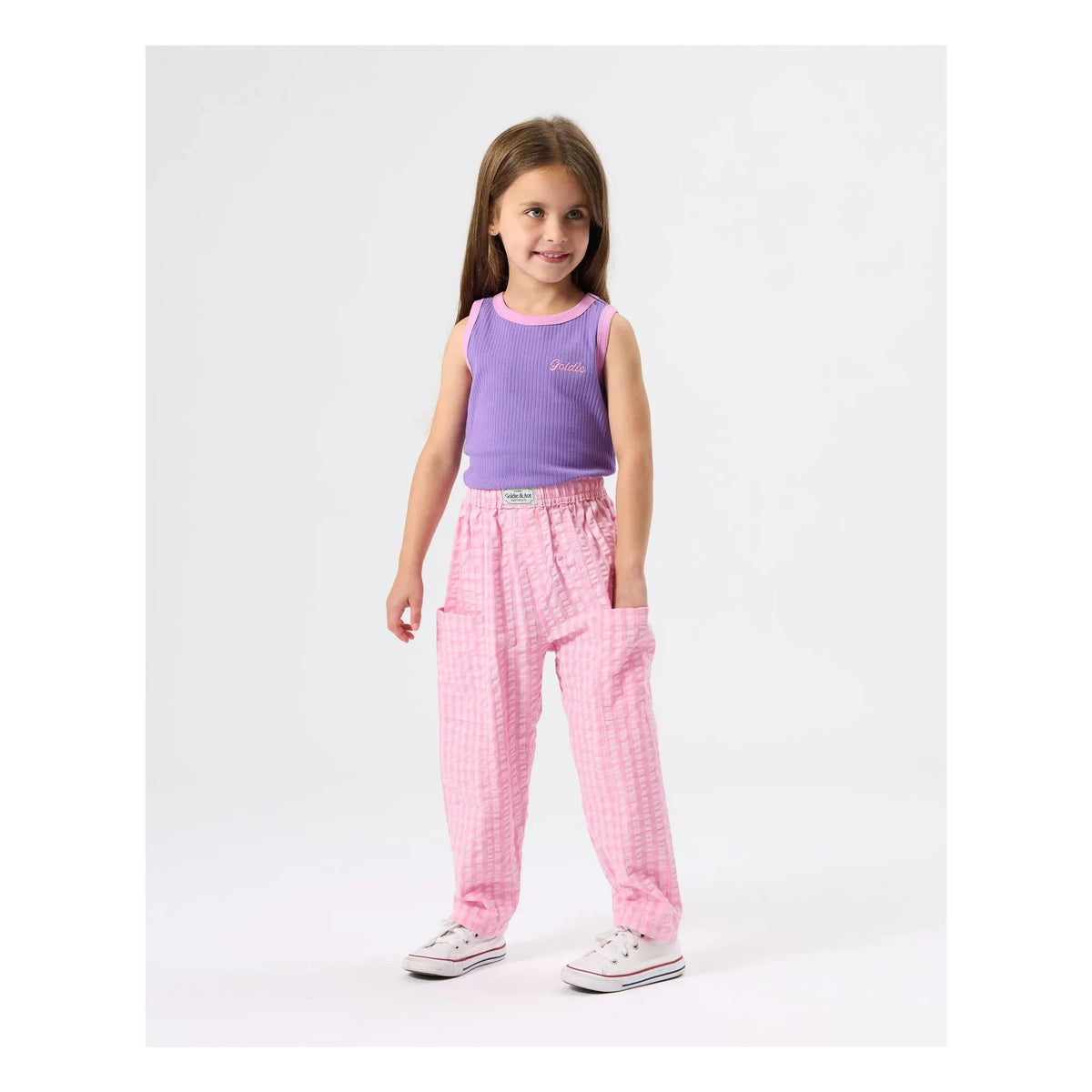 Goldie + Ace - Geripptes Tanktop mit Kontrastsaum | Lila