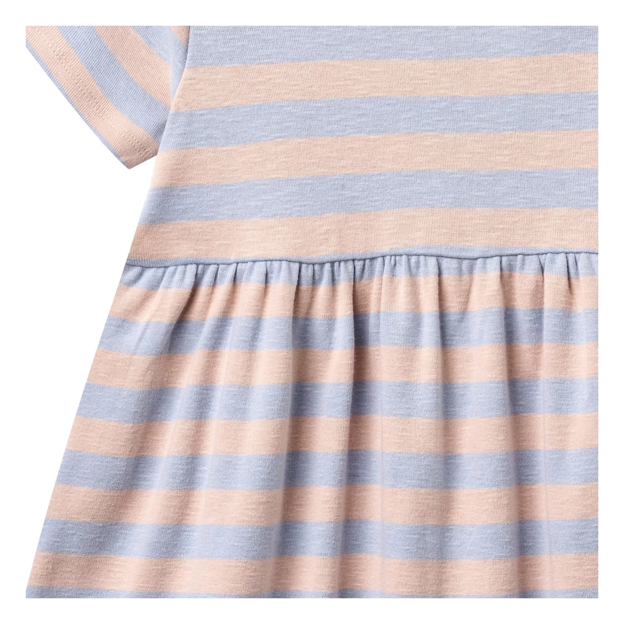 Wheat - Gestreiftes Anna Jerseykleid Bio-Baumwolle | Blassrosa