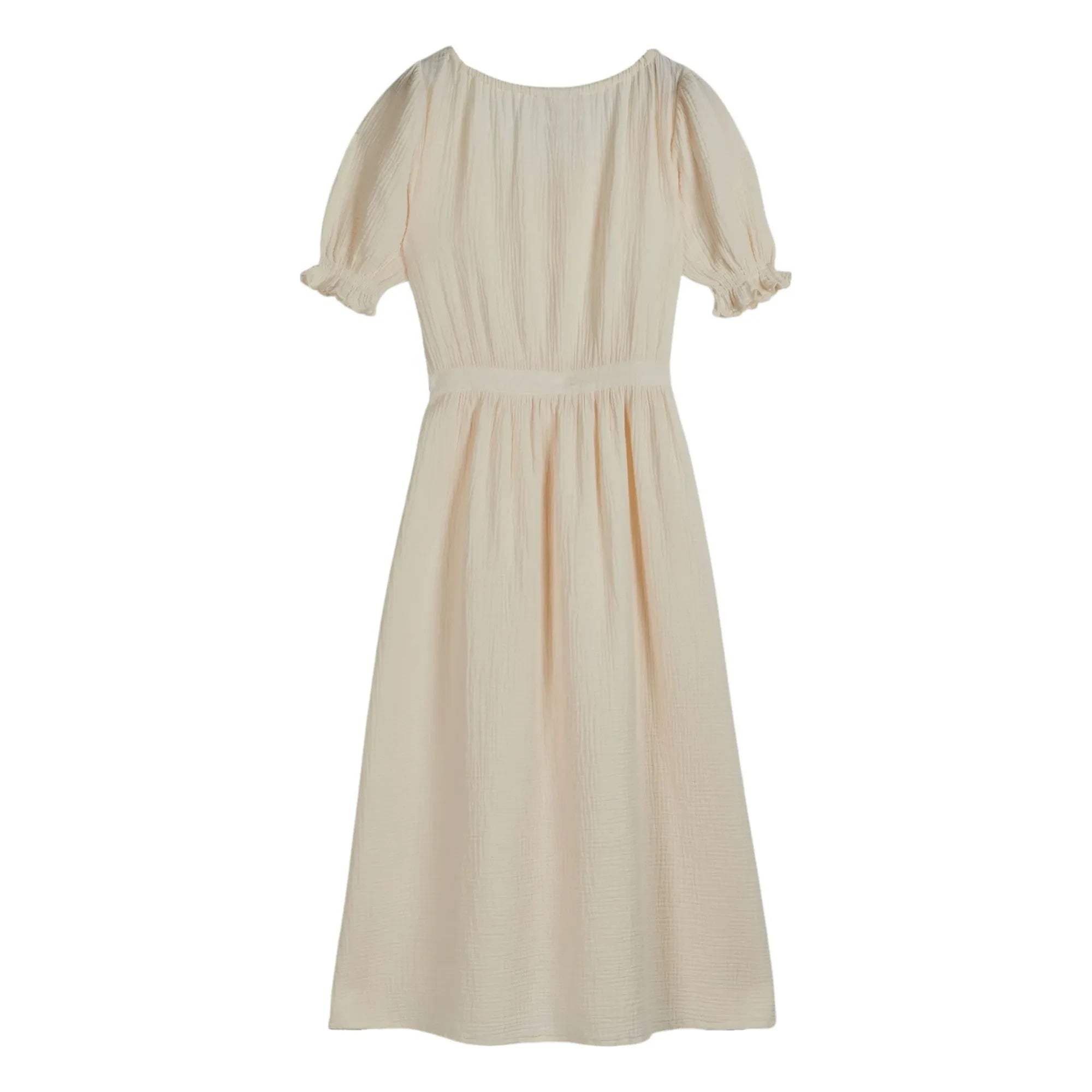 Emile et Ida - Baumwoll-Musselin-Kleid | Creme