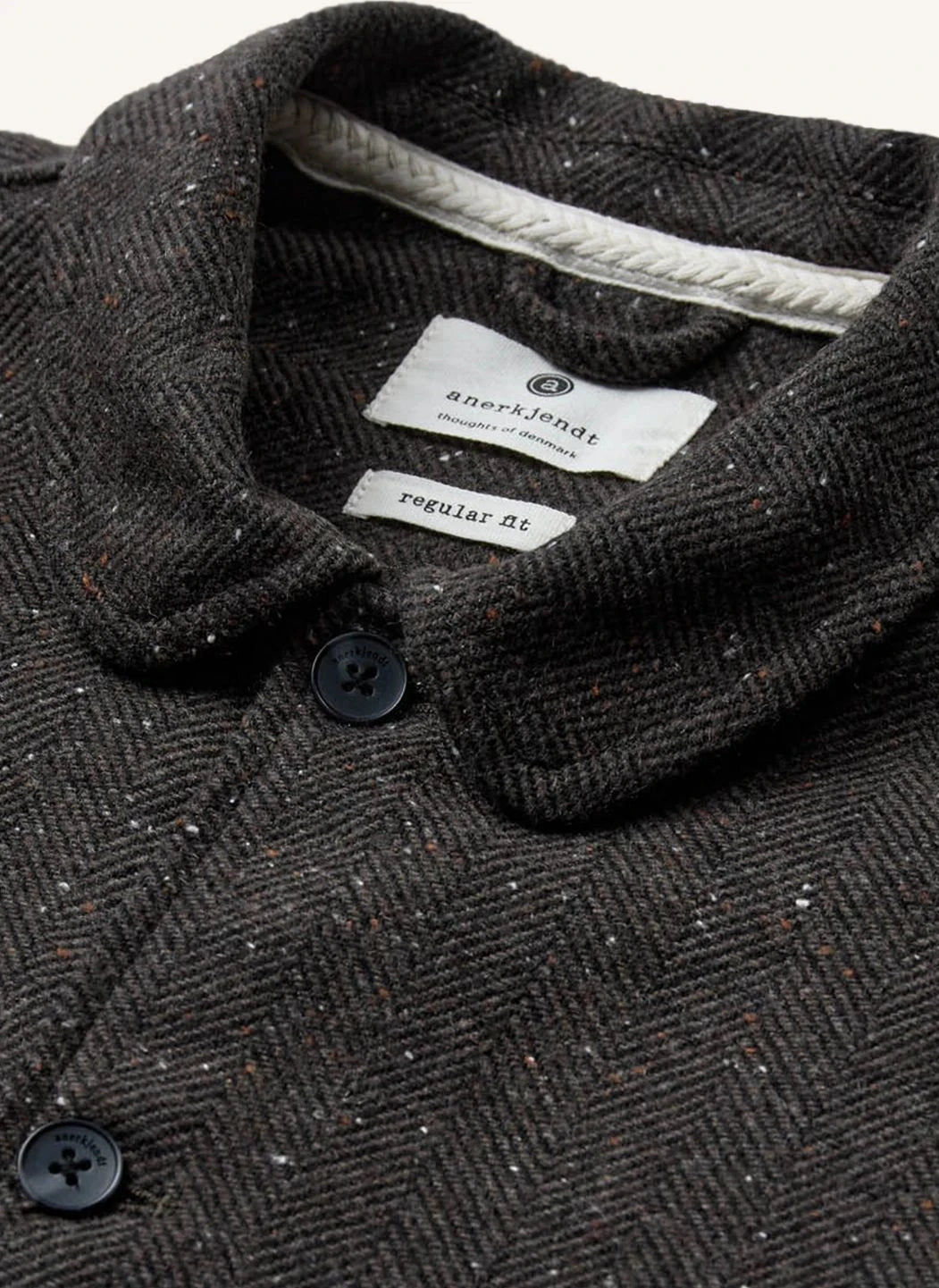 Anerkjendt - Akoscar Karierter Woll Overshirt | Grau