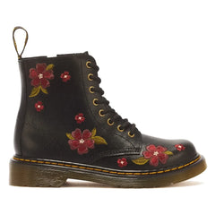 Dr Martens - 1460 J Bağcıklı Çiçekli Botlar | Siyah