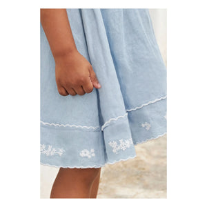 Tartine et Chocolat - Besticktes Feston Kleid | Azurblau