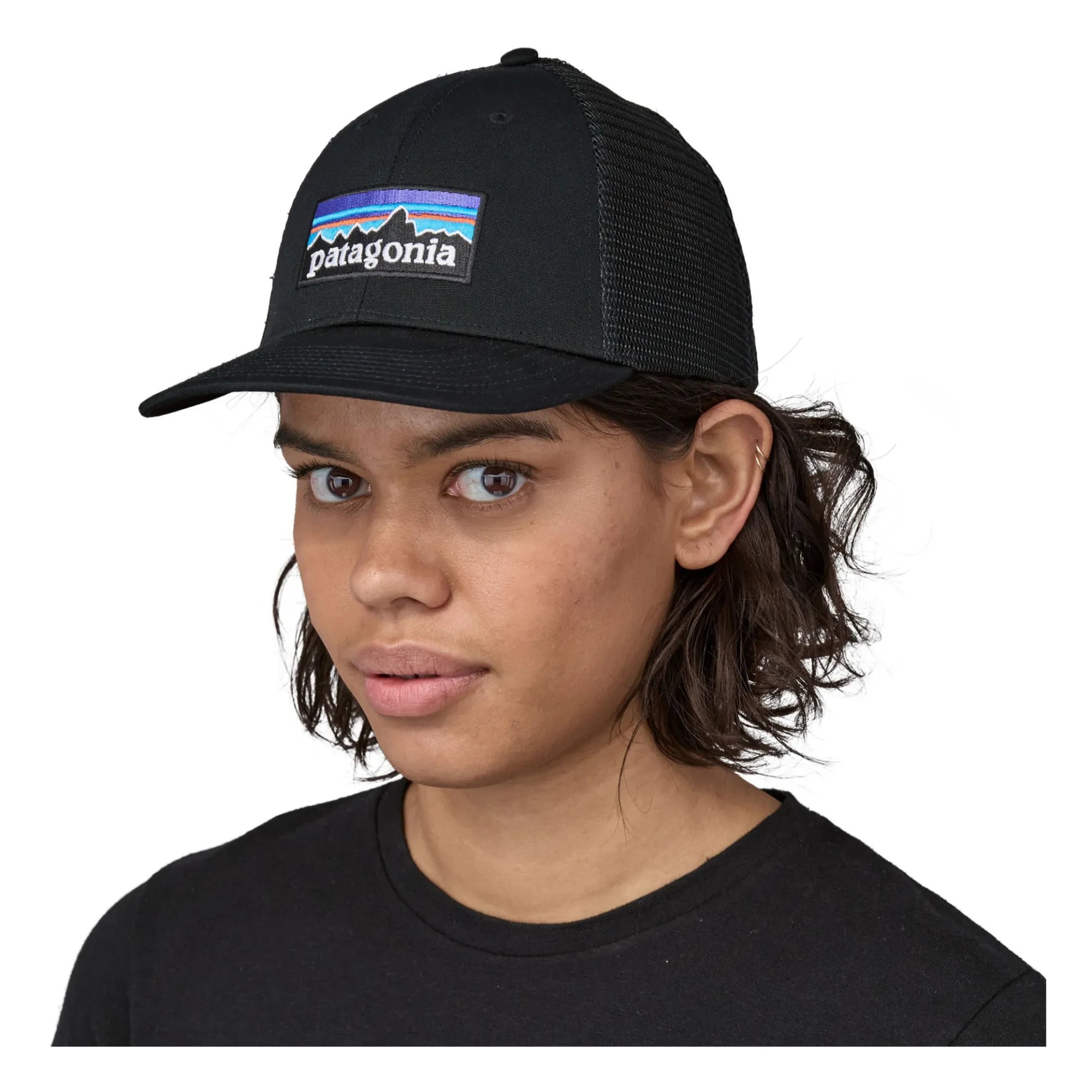 Patagonia – P-6 Logo Trucker Cap aus Bio-Baumwolle | Schwarz