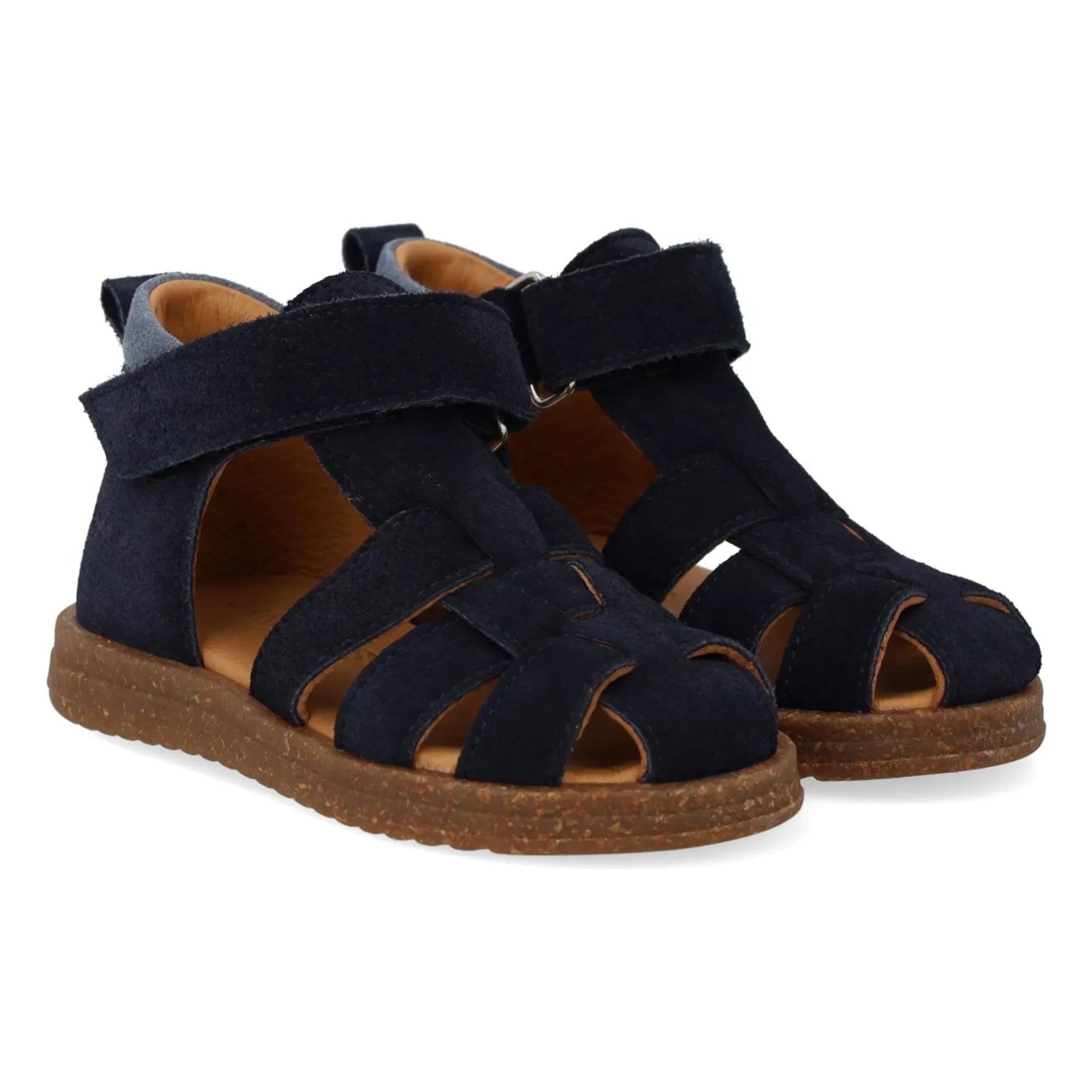 Angulus - Wildleder Gestreifte Rosa Sandalen | Dunkelblau