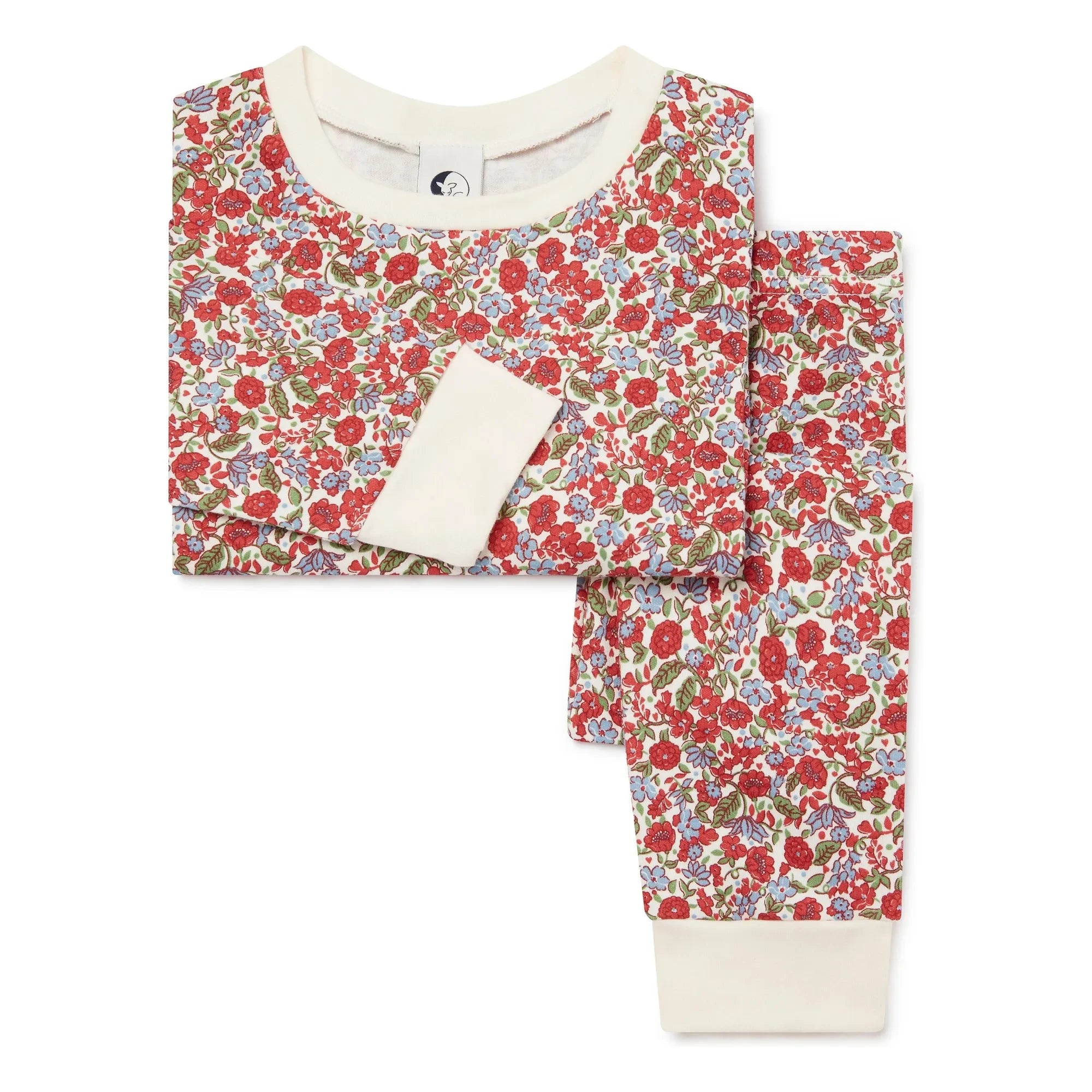 Sleepy Doe - Bio-Baumwoll-Blumenpyjama | Rot