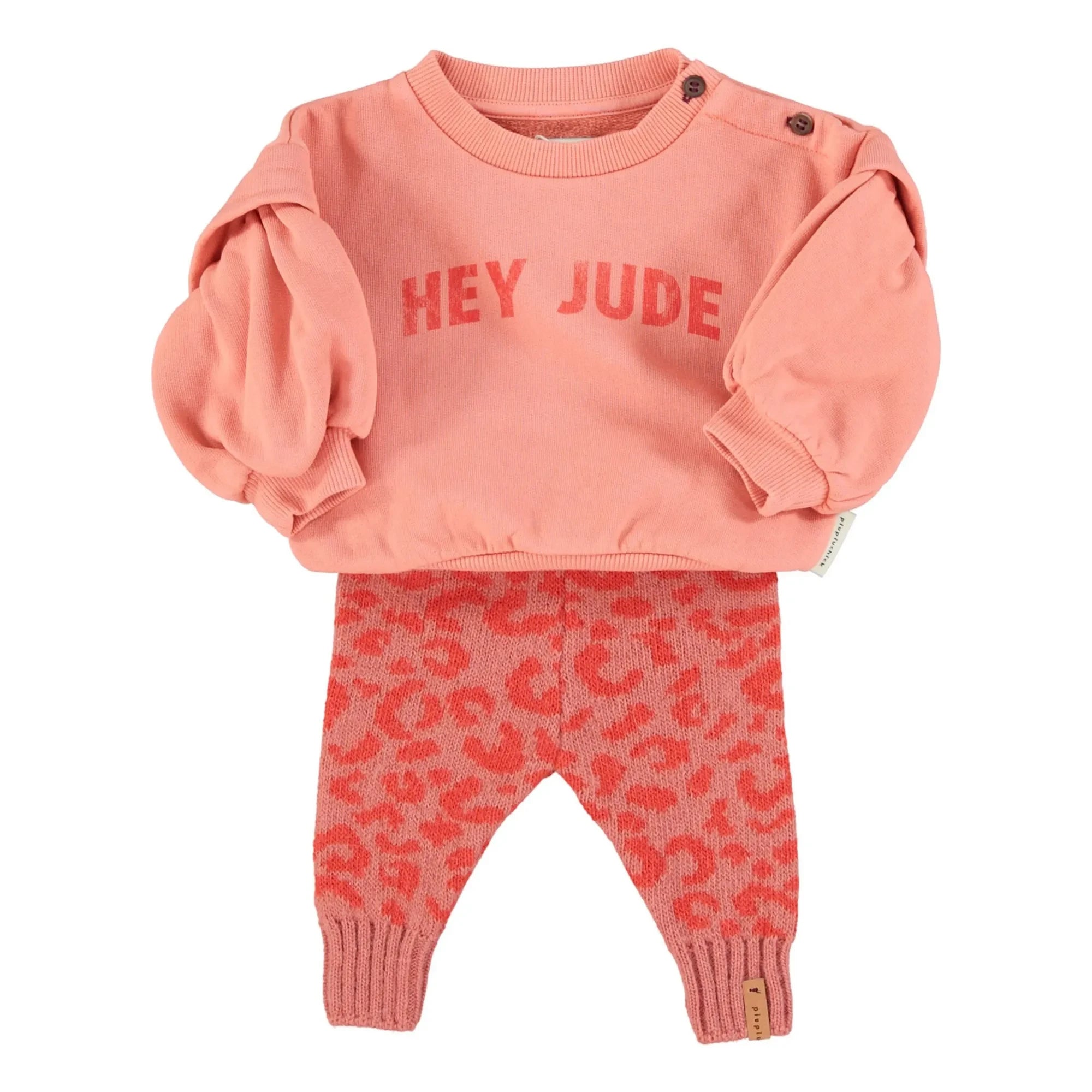 Piupiuchick - Hey Jude Rüschen-Sweatshirt aus Bio-Baumwolle | Koralle