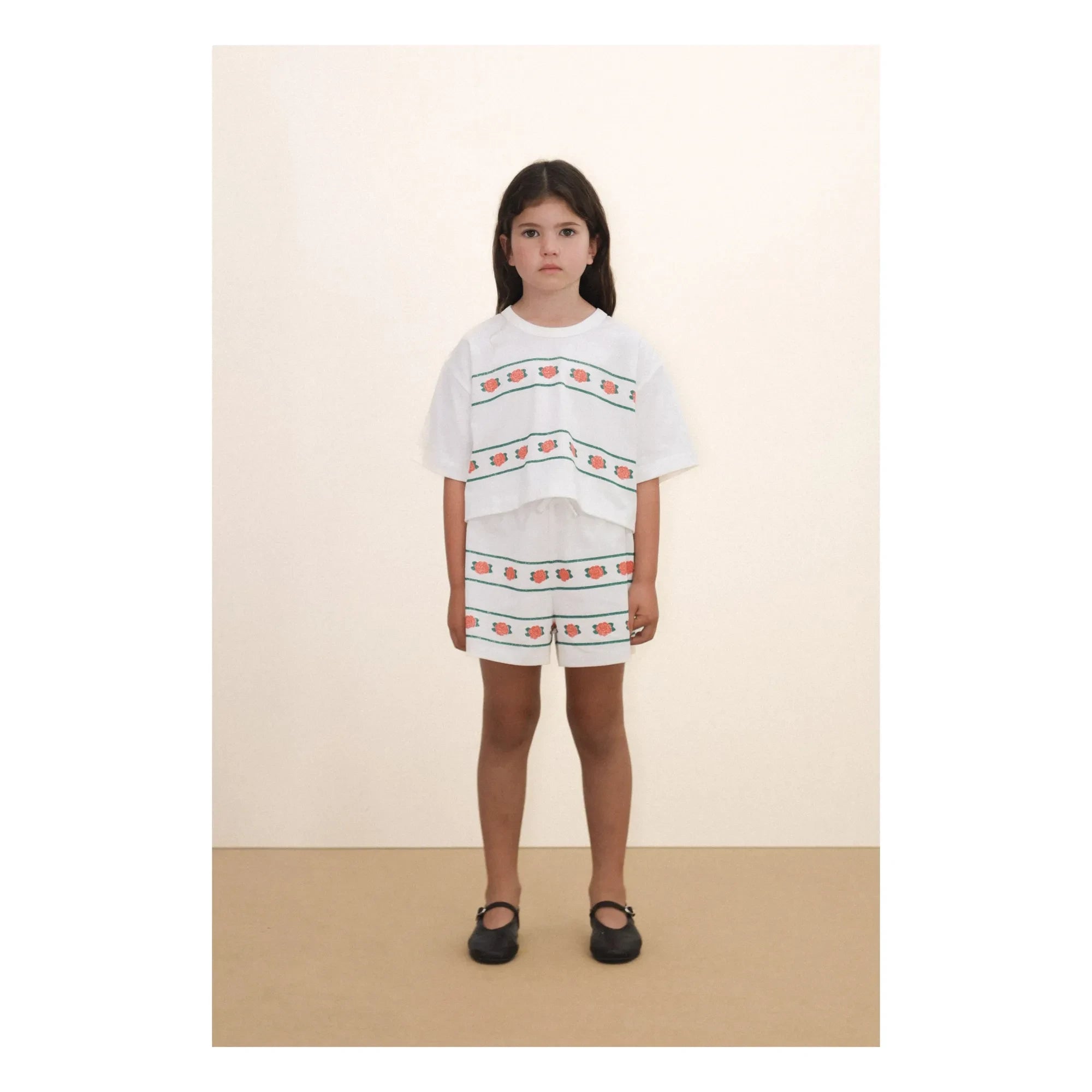 Tinycottons - Crop Roses Bio-Baumwoll-T-Shirt | Weiß