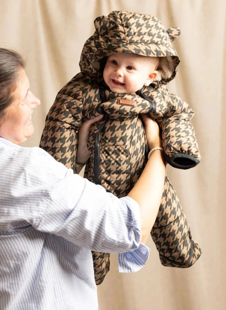 Töastie - Wasserdichte Houndstooth Cloud Jacke Aus Recycletem Material | Braun