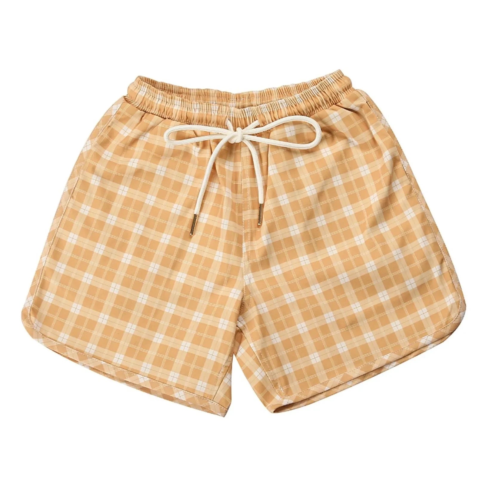 Grech & Co - Recycelte Faser Kachel-Badeshorts | Orange