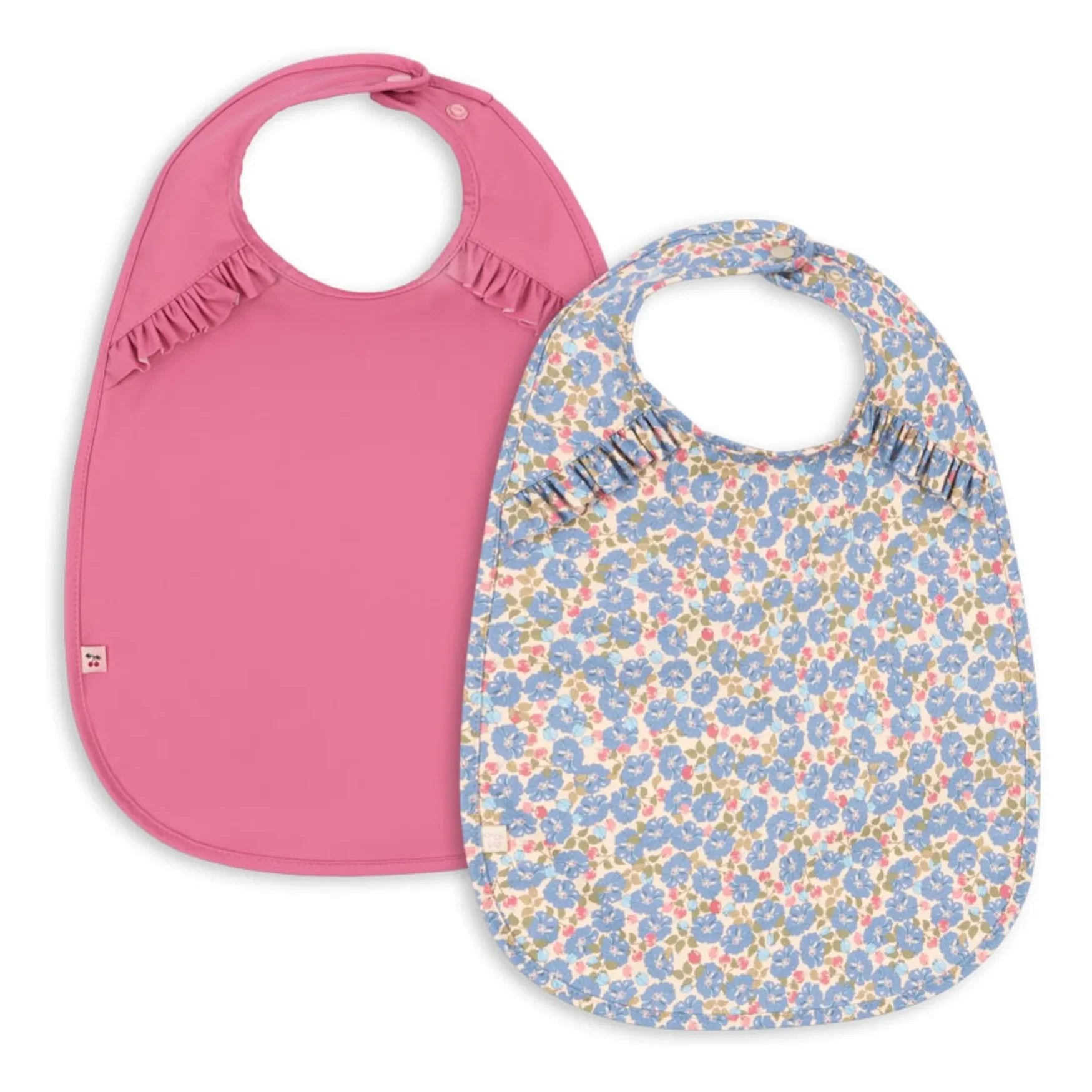Konges Sløjd - Rosier Fırfırlı Mama Önlükleri - 2'li Set | Pembe