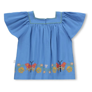 Molo - Rosalyn Butterfly Bio-Baumwoll-Rüschen-Top | Blau