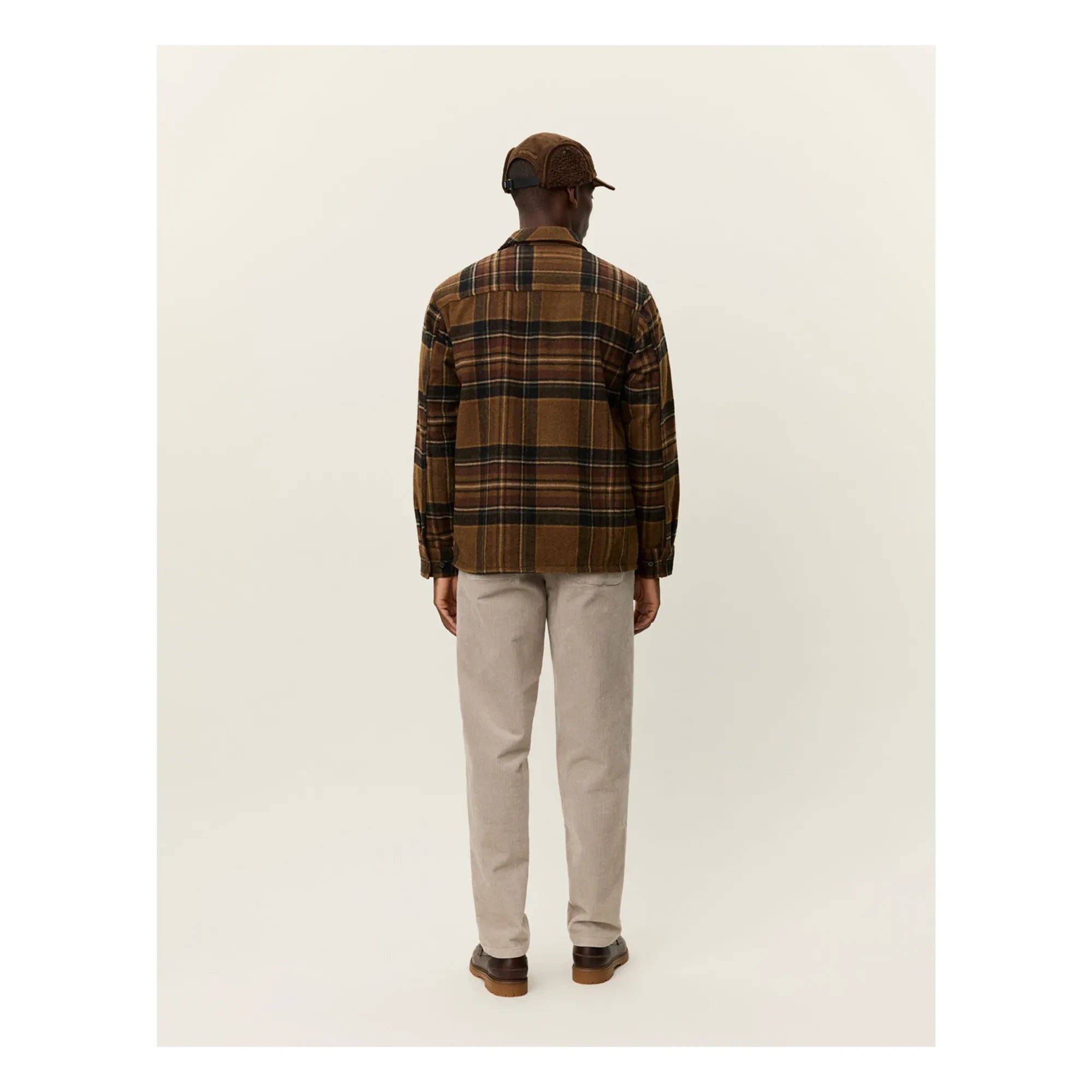 Les Deux - Kaleb Ekoseli Wolle Overshirt | Braun