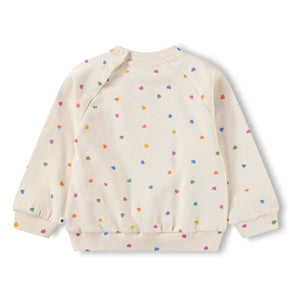 Molo – Bio-Baumwoll-Sweatshirt mit Herzstickerei | Ecru