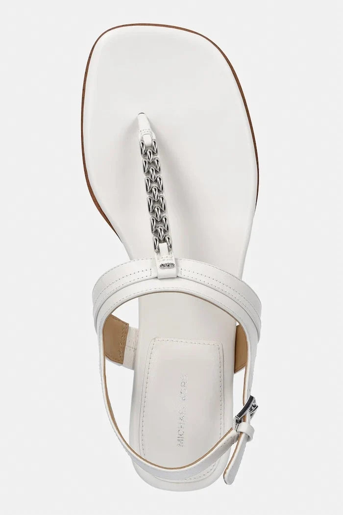 MICHAEL Michael Kors düz tabanlı kadın deri sandalet Marcia Thong Sandal