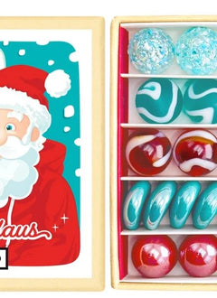 Billes & Co - Weihnachtsmanns Kiste - 25 Murmeln | Blau