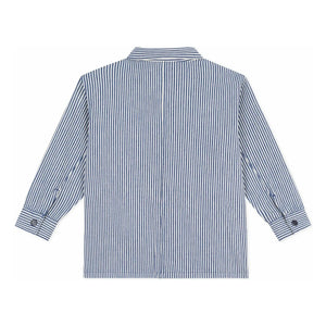 Petit Bateau - Gestreifte Arbeitsjacke aus Bio-Baumwolle | Blau