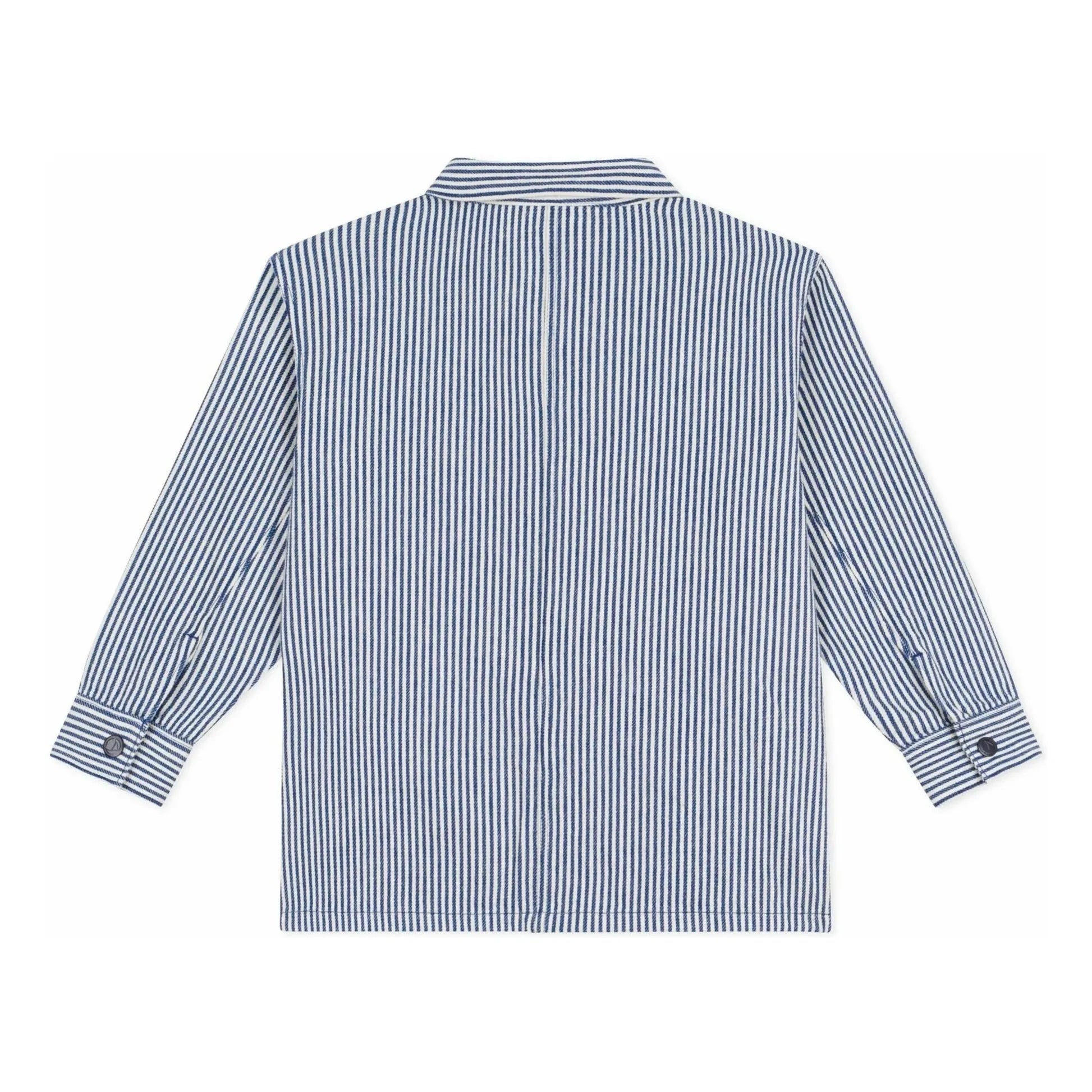 Petit Bateau - Gestreifte Arbeitsjacke aus Bio-Baumwolle | Blau