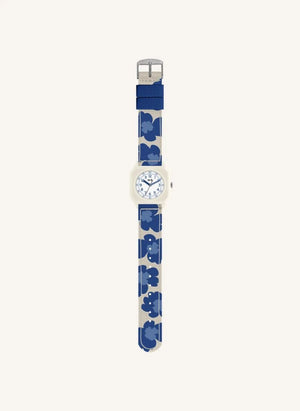 Mini Kyomo - Blau Hibiskus Uhr - Mini Kyomo x Taxi Brousse | Blau