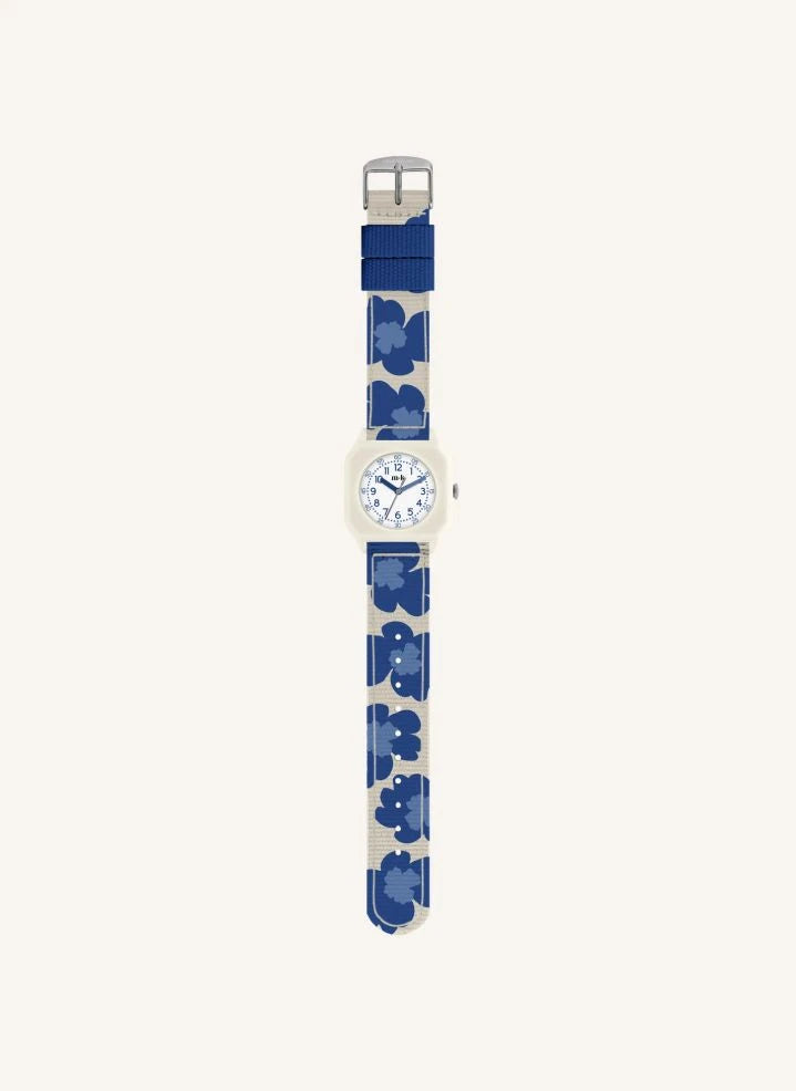 Mini Kyomo - Blau Hibiskus Uhr - Mini Kyomo x Taxi Brousse | Blau